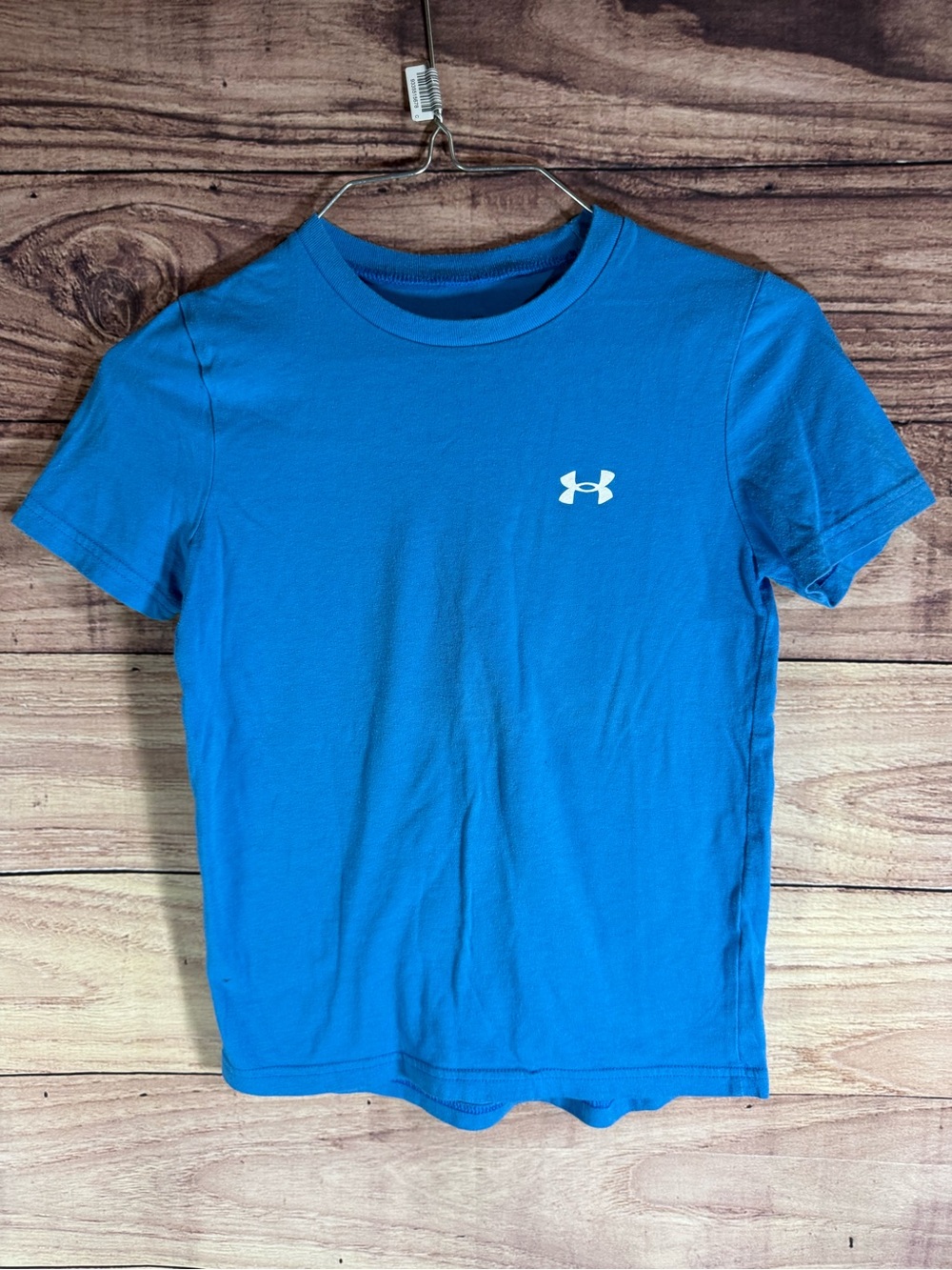 Under Armour Boys Blue Short Sleeve Logo Performance Tee Shirt Small YSM